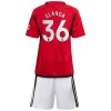 Conjunto (Camiseta+Pantalón Corto) Manchester United Elanga 36 Primera Equipación 23-24 - Niño